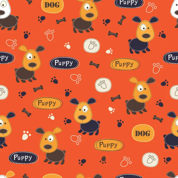 Köpekler, pençeleri, bones ve yazı ile Seamless Modeli