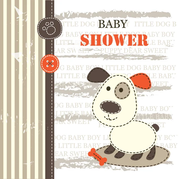 Baba zuhany aranyos kutya — Stock Vector
