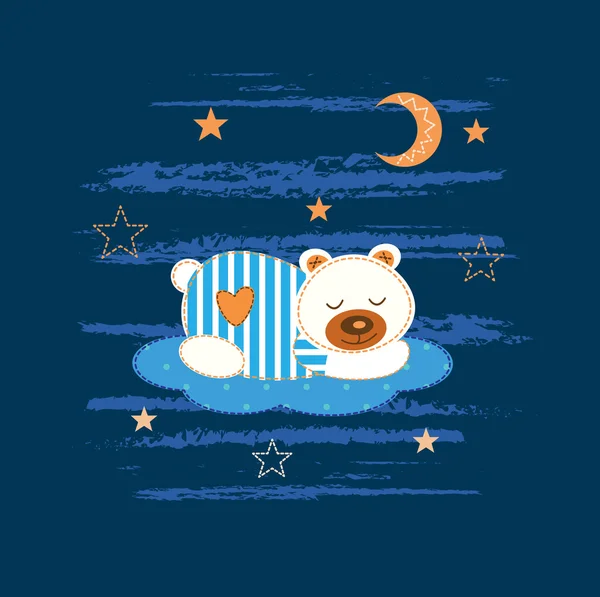 Baby bakgrund med sovande björnen — Stock vektor