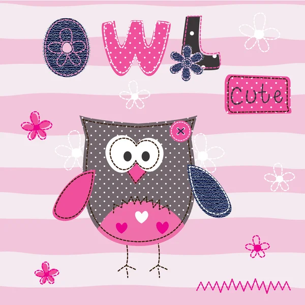 Background with cute owl — Stock Vector