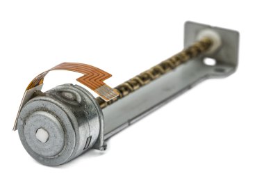 Yumuşak ve sarkık yuvarlak yüzey götürmek, üzerinde beyaz backgrou izole tarafından eski mikro motor