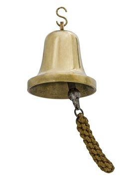 Pirinç bell, beyaz arka plan üzerinde izole