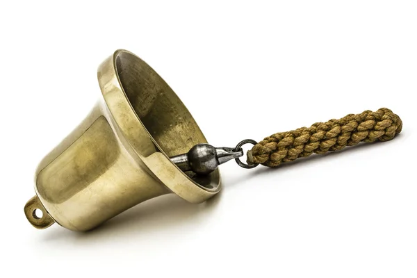 Brass bell, geïsoleerd op witte achtergrond — Stockfoto