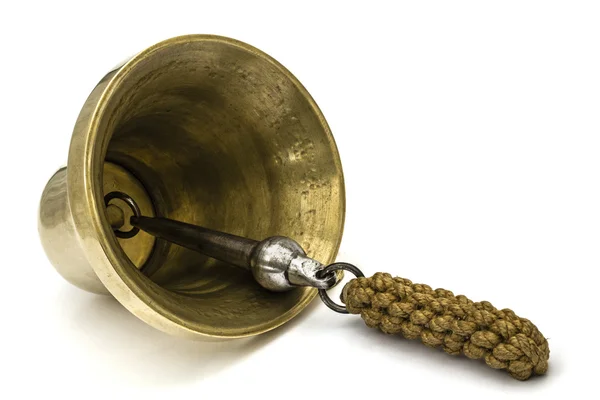 Brass bell, geïsoleerd op witte achtergrond — Stockfoto