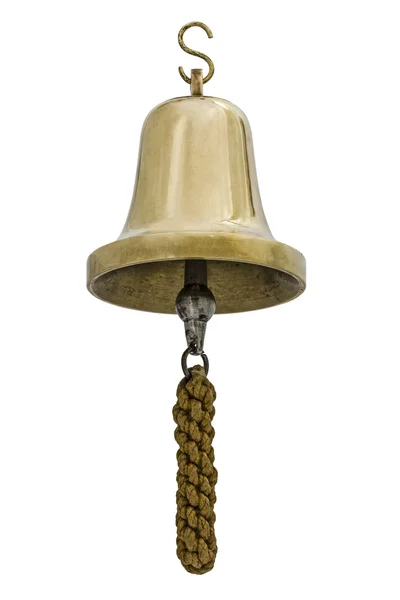 Brass bell, isolated on white background — Stock Photo, Image