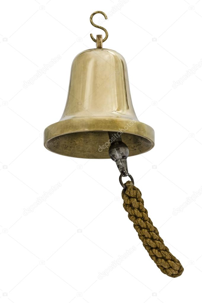 Brass bell, isolated on white background