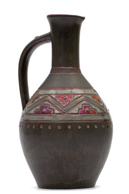 Beyaz arka plan üzerinde izole eski sürahi