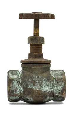 Old water valve, isolated on white background clipart