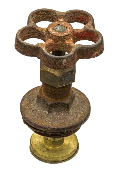 Old water valve, isolated on white background — Stock Photo, Image