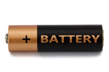 Bir AA batarya beyaz, kırpma yolu ile izole