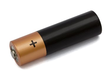 Bir AA batarya beyaz, kırpma yolu ile izole