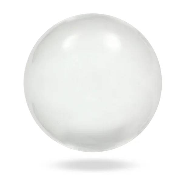 Sfera di vetro sferica, isolata su fondo bianco, con clipping — Foto Stock