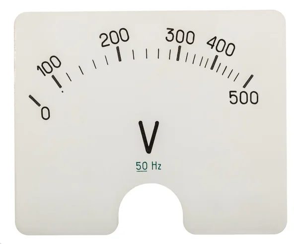 Voltmetre, beyaz arka plan üzerinde izole ölçeğini