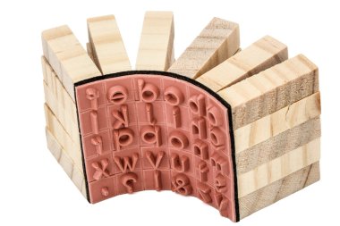 Beyaz backgr İngilizce alfabetik, izole kauçuk pullar