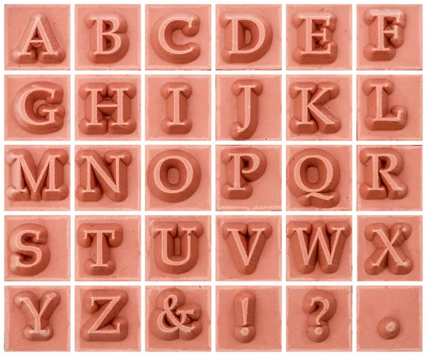 Inglês em letras maiúsculas, isolado em fundo branco — Fotografia de Stock