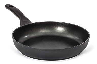 Beyaz arka plan üzerinde izole saplı tava