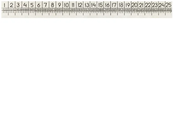 Металева лінійка для масштабування, ізольована на білому тлі — стокове фото
