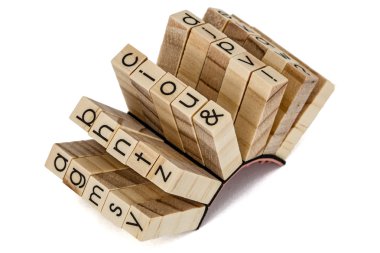 Beyaz backgr İngilizce alfabetik, izole kauçuk pullar