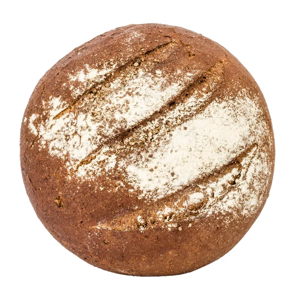 Хлеб с аппетитной хрустящей корочкой, вид сверху, изолированный на белом — стоковое фото