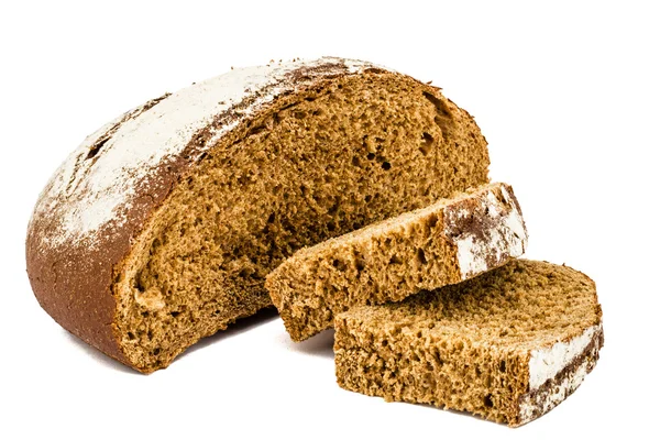 Fatias de pão, isoladas sobre fundo branco — Fotografia de Stock