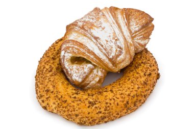 taze ekmek, beyaz zemin üzerine izole