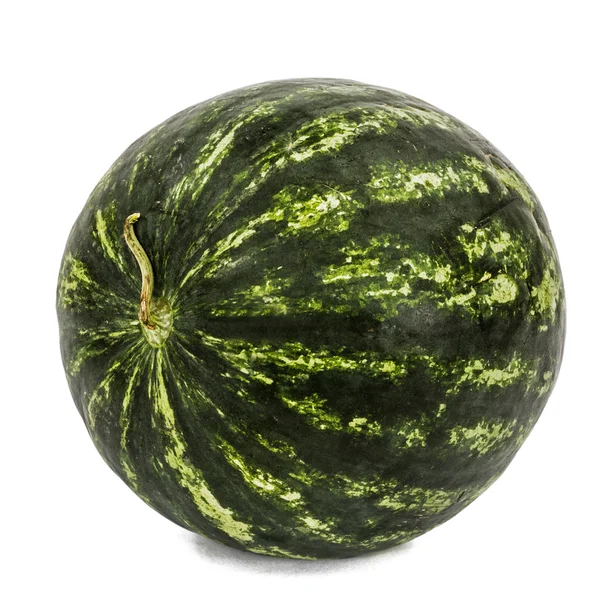 Große gestreifte Wassermelone, isoliert auf weißem Hintergrund — Stockfoto