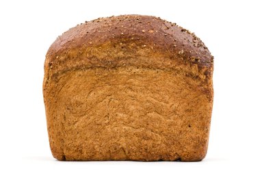 Beyaz adam izole iştah açıcı gevrek kabuk ile ekmek