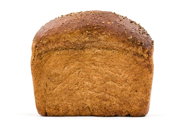 Pão com crosta crocante apetitosa, isolado no backgroun branco — Fotografia de Stock