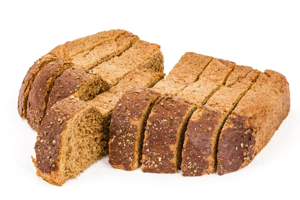 Dilimlenmiş ekmek, beyaz arka plan üzerinde izole — Stok fotoğraf