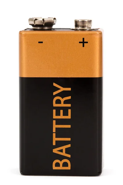 En fyrkantig batteri, isolerad på vit bakgrund — Stockfoto