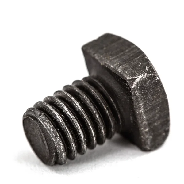 Special hardened screw close-up, isolated on white background — Stock Photo, Image