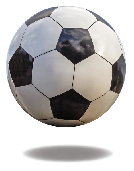 Primo piano pallone da calcio, isolato su sfondo bianco — Foto Stock