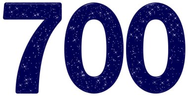 Numarası 700, 700, yıldız gökyüzü taklidi, beyaz arkaplanda izole edilmiş, 3D görüntüleme
