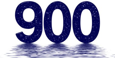 900, 900, yıldız gökyüzü taklidi, su yüzeyine yansıtılıyor, beyaz renkte izole edilmiş, 3D.