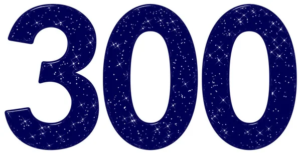 Numeral 300 Three Hundred Star Sky Texture Imitation Isolated White — Stock Photo, Image
