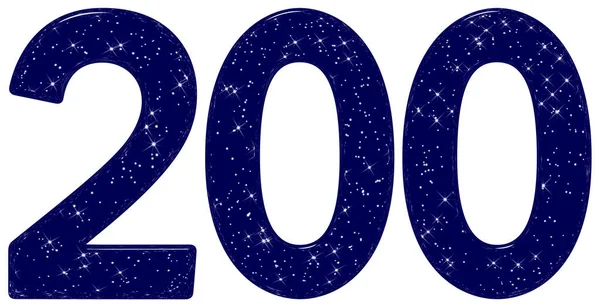 Число 200 Двісті Імітація Текстури Зоряного Неба Ізольовано Білому Тлі — стокове фото