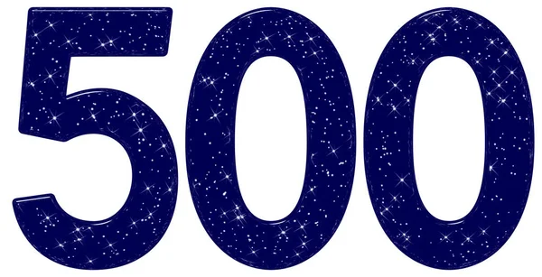 Число 500 Ятсот Імітація Текстури Зоряного Неба Ізольовано Білому Тлі — стокове фото