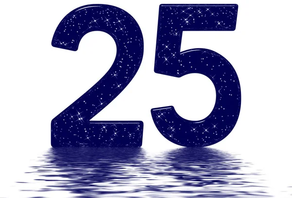 Numeral Twenty Five Star Sky Texture Imitation Reflected Water Surface — Stock Photo, Image