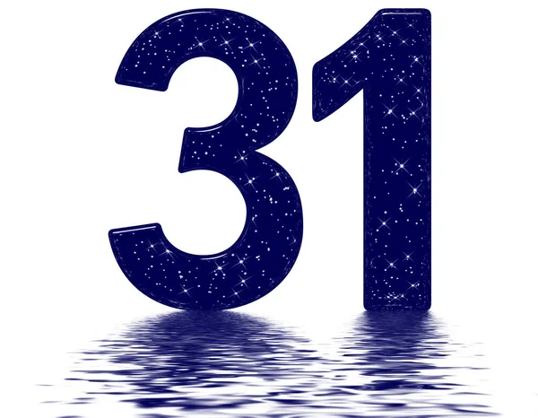 编号31 星空纹理模仿 反映在水面上 孤立在白色上 3D渲染 — 图库照片