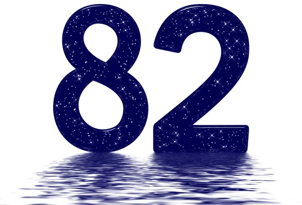 编号82 星空纹理模仿 反照在水面上 孤立在白色上 3D渲染 — 图库照片
