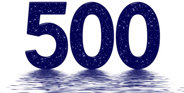 Numeral 500 Quinhentos Imitação Textura Céu Estrela Refletida Superfície Água — Fotografia de Stock