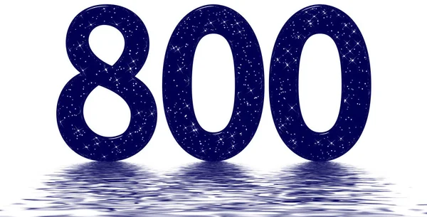 Numeral 800 Oitocentos Imitação Textura Céu Estrela Refletida Superfície Água — Fotografia de Stock