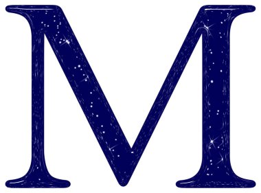 Roma rakamı 1000, 1000, yıldız gökyüzü dokusu taklidi, beyaz arka planda izole edilmiş, 3D