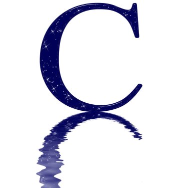 Roma rakamı 100, 100, yıldız dokusu taklidi, su yüzeyine yansıtılıyor, beyaz üzerine izole edilmiş, 3 boyutlu.