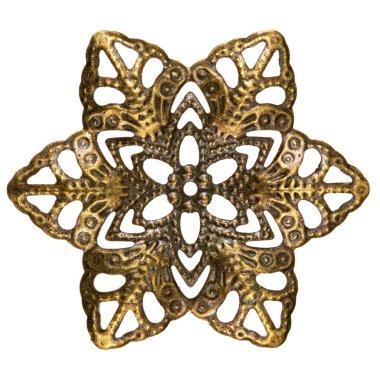 Filigran, el işi için dekoratif öğe, beyaz arkaplanda izole