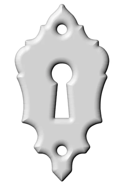 Keyhole Decorative Design Element Imitation Plastic Isolated White Background Render — Stock Photo, Image
