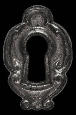 Anahtar deliği, siyah arkaplanda izole