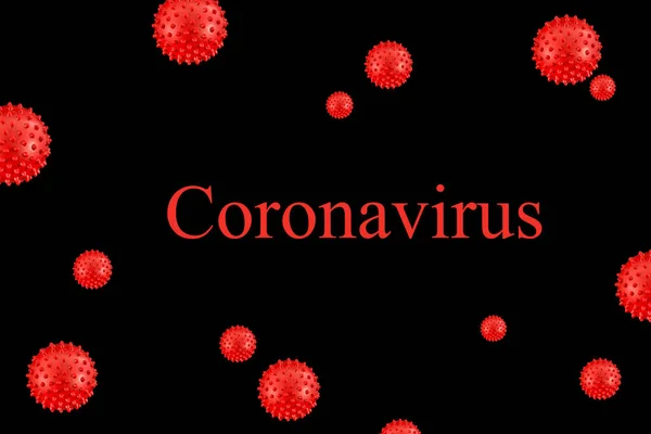 Iscrizione Coronavirus Isolato Sfondo Nero Organizzazione Mondiale Della Sanità Oms — Foto Stock
