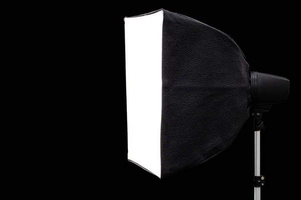 Big Photographic Softbox Isolated Black Background — Stock Photo, Image