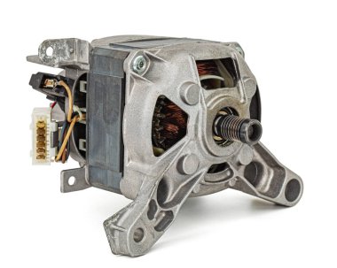 Elektrik motoru beyaz arkaplanda izole edildi